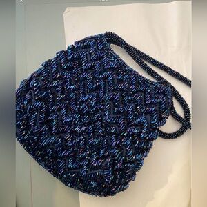 Vintage Beaded Purple Bag